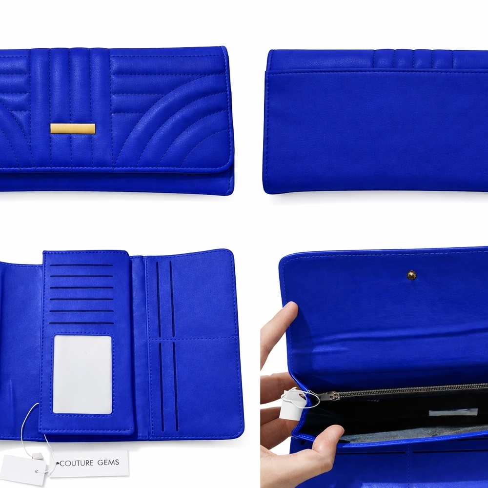 💙✨ NWT Royal Blue Quilted Trifold Wallet | Couture Gems ✨💙 - Picture 4 of 4
